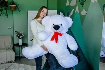 Плюшевый большой медведь Томми, высота 150 см., Купить большого белого мишку