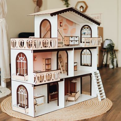 Domek dla lalek Barbie Garden Residence - 3 piętra z jasnymi meblami