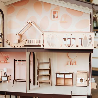 Domek dla lalek Garden Residence z HDF, 3 piętra, 5 pokoi &mdash; Comfort