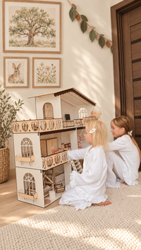 Domek dla lalek Barbie Garden Residence - 3 piętra z jasnymi meblami