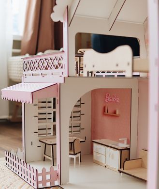 Domek dla Lalek Rezydencja Barbie 73&times;91&times;41 cm &ndash; Drewniany Dom dla Lalek